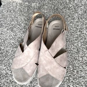 Earth Origins leather sandal with Velcro securement